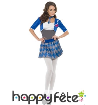 Déguisement vilaine écolière bleu