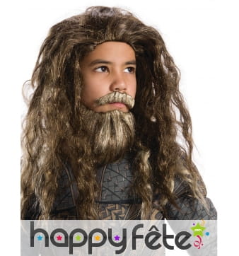 Ensemble barbe et perruque de Aquaman pour enfant
