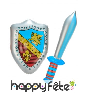 Ensemble bouclier et épée gonflable