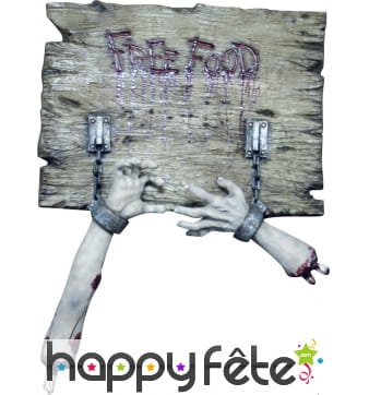 Enseigne Free food Halloween de 80 x 60cm