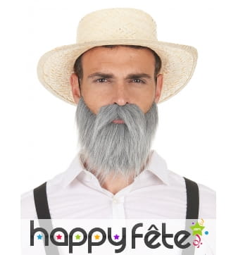 Ensemble moustache et barbe grise