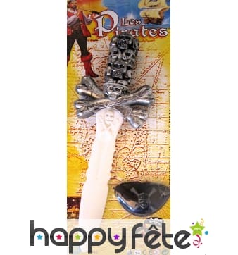 Épée pirate 34 cm avec cache oeil