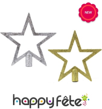 Etoile pailletée pour sapin, 20cm