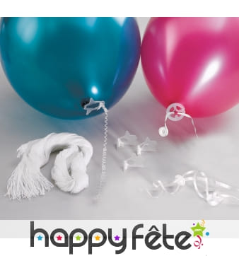 Fermoirs à ballons avec ficelle