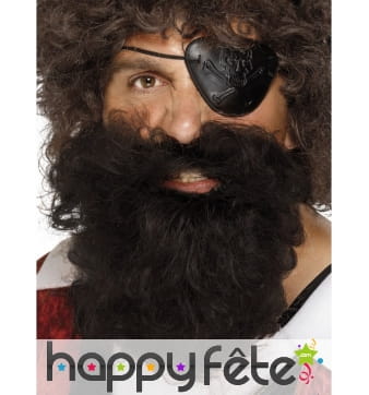 Fausse barbe de pirate marron