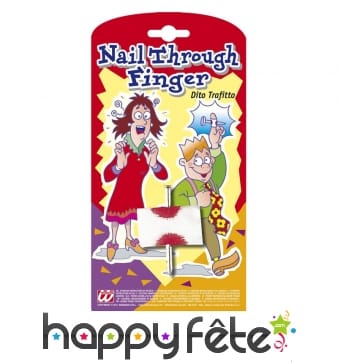 Faux clou dans le doigt avec bandage