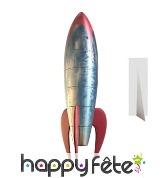 Fusée en carton plat, design années 50