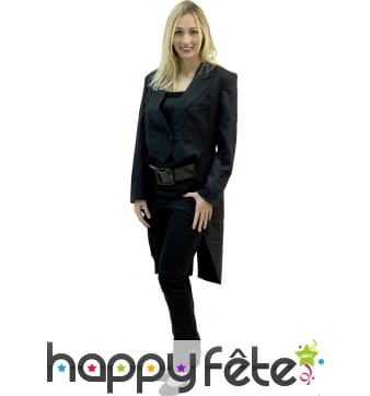 Frac gabardine noire pour femme