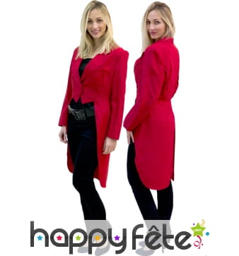 Frac gabardine rouge pour femme