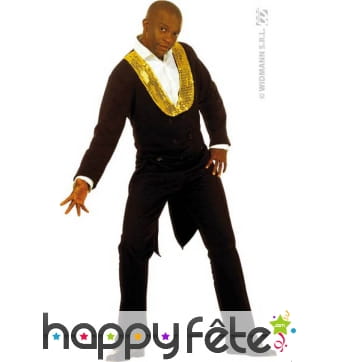 Frac homme avec col paillettes or ou argent