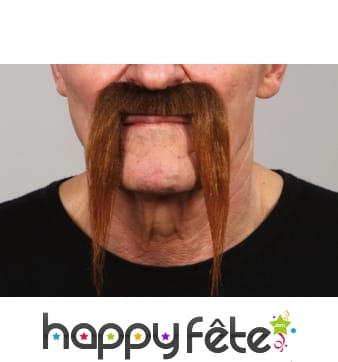 Fausses moustaches tombantes chatains