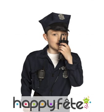 Faux talkie walkie de police pour enfant