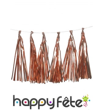 Guirlande à tassels roses effet métalisé de 250 cm