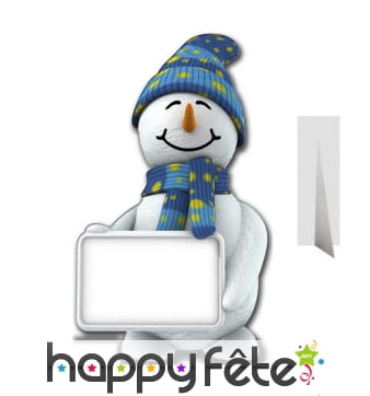 Grand bonhomme de neige plat avec tableau