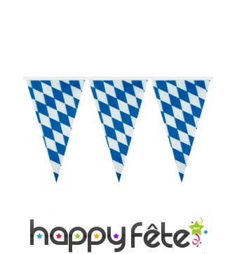 Guirlande bavaroise de fanions bleus et blancs