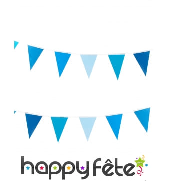 Guirlande bleue de petits fanions, 2m