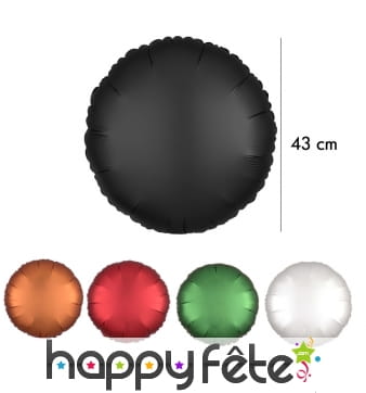 Grand ballon rond en alu couleur unie de 43 cm