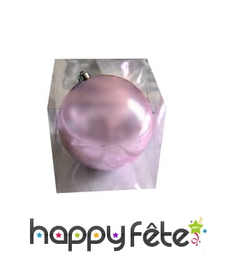 Grosse boule rose de noel brillante de 20cm