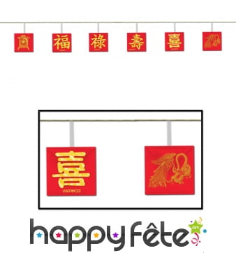 Guirlande calligraphiées Nouvel an chinois 180cm