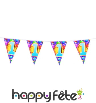 Guirlande d'Anniversaire en plastique chiffre 1