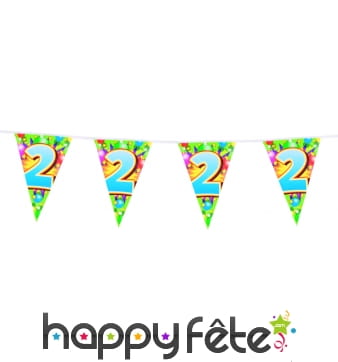 Guirlande d'Anniversaire en plastique chiffre 2