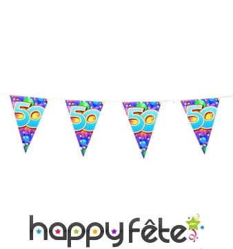 Guirlande d'Anniversaire en plastique chiffre 50