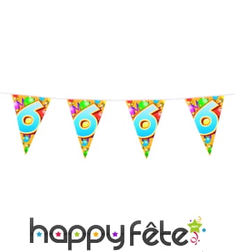 Guirlande d'Anniversaire en plastique chiffre 6