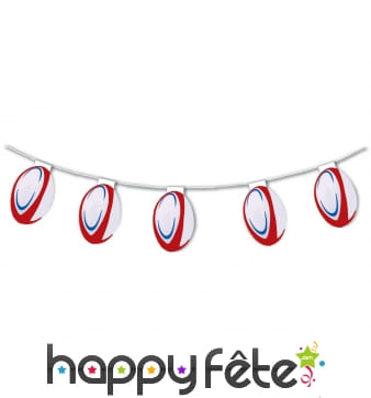 Guirlande de ballons de rugby 5m