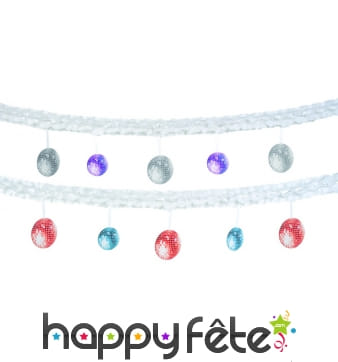 Guirlande de boules disco en papier