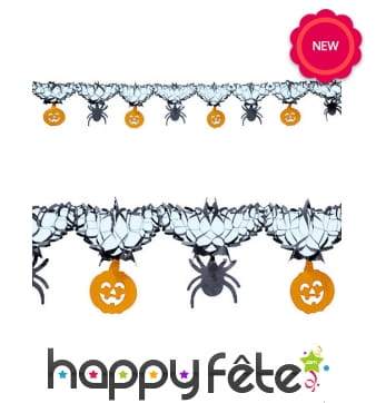 Guirlande de citrouilles et d'araignées, 3m
