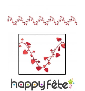 Guirlande de coeurs rouges, 7m