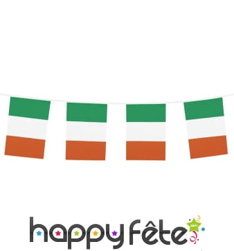 Guirlande de drapeaux Irlandais, 10m