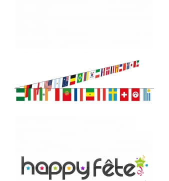 Guirlande des drapeaux du monde, 10m