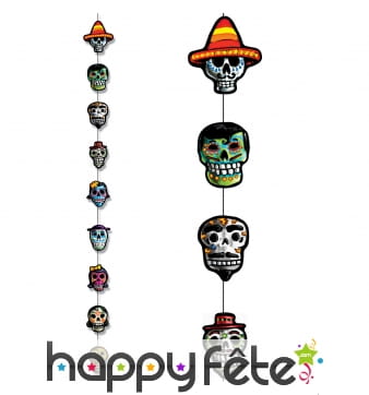 Guirlande Dia de los Muertos colorée de 2m