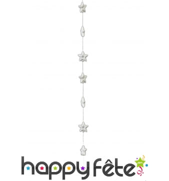 Guirlande d'étoiles de Noël blanches à paillettes
