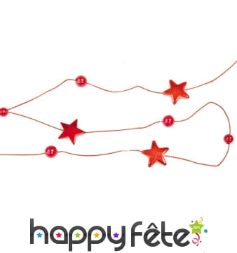 Guirlande d'étoiles rouges métalisée de 180cm