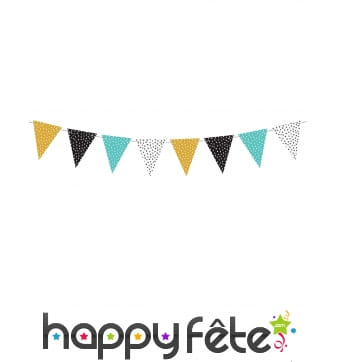 Guirlande de fanions colorée à pois de 130 cm