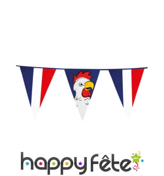 Guirlande de fanions France avec coq, 8m