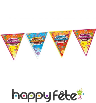 Guirlande de fanions Joyeux Anniversaire 6m