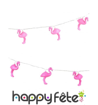 Guirlande de flamants roses lumineux, 210cm