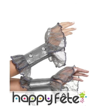 Gants dentelles gris