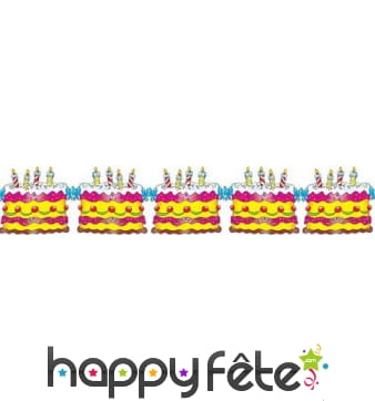 Guirlande de gâteaux d'anniversaire, 3m