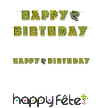 Guirlande Dino Happy Birthday de 3m