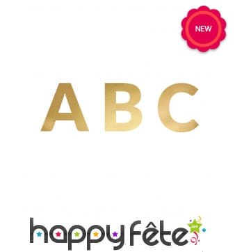 Guirlande de lettres dorées à assembler, 63 pièces