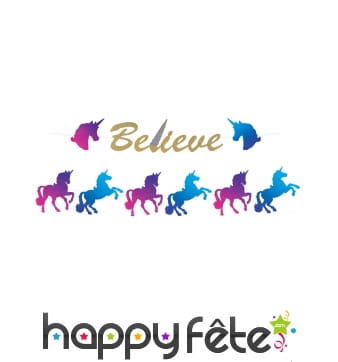 Guirlande de Licornes pailletées de 360 cm