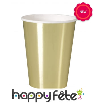 Gobelets dorés métallisés, par 8