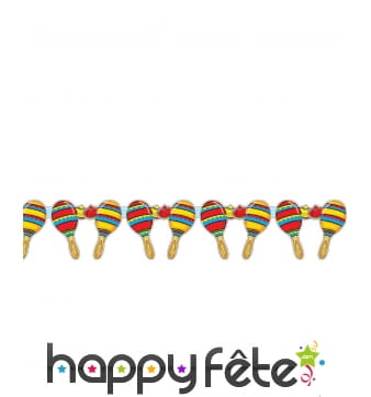 Guirlande de maracas colorées, 3m