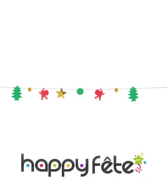 Guirlande de motifs de Noël métallisée