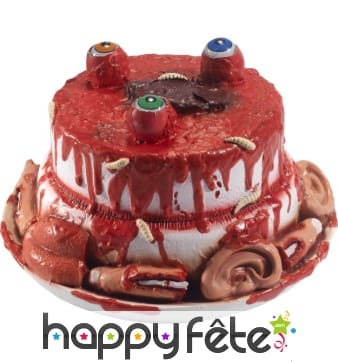 Gâteau d'organes et de sang avec yeux qui bougent