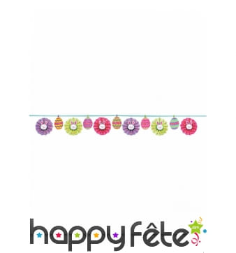 Guirlande d'oeufs de Pâques en rosace, 3.65m